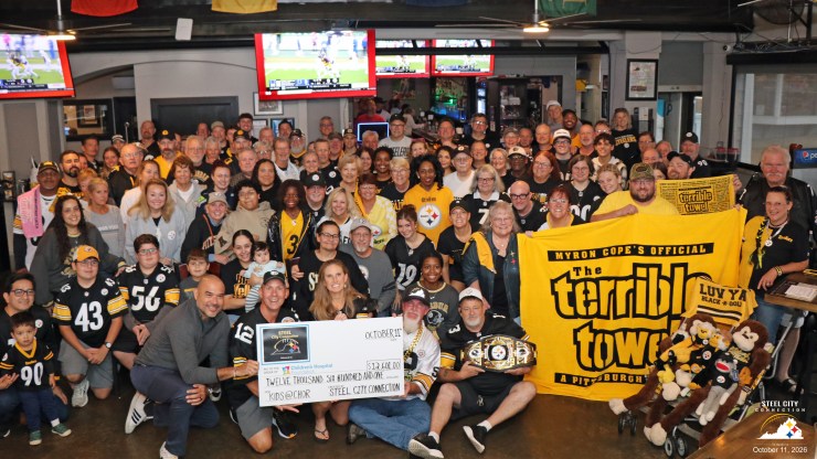 Group photo of the Richmond Steel City Connections presentation of $12,600 to Children's Hospital of Richmond at VCU.